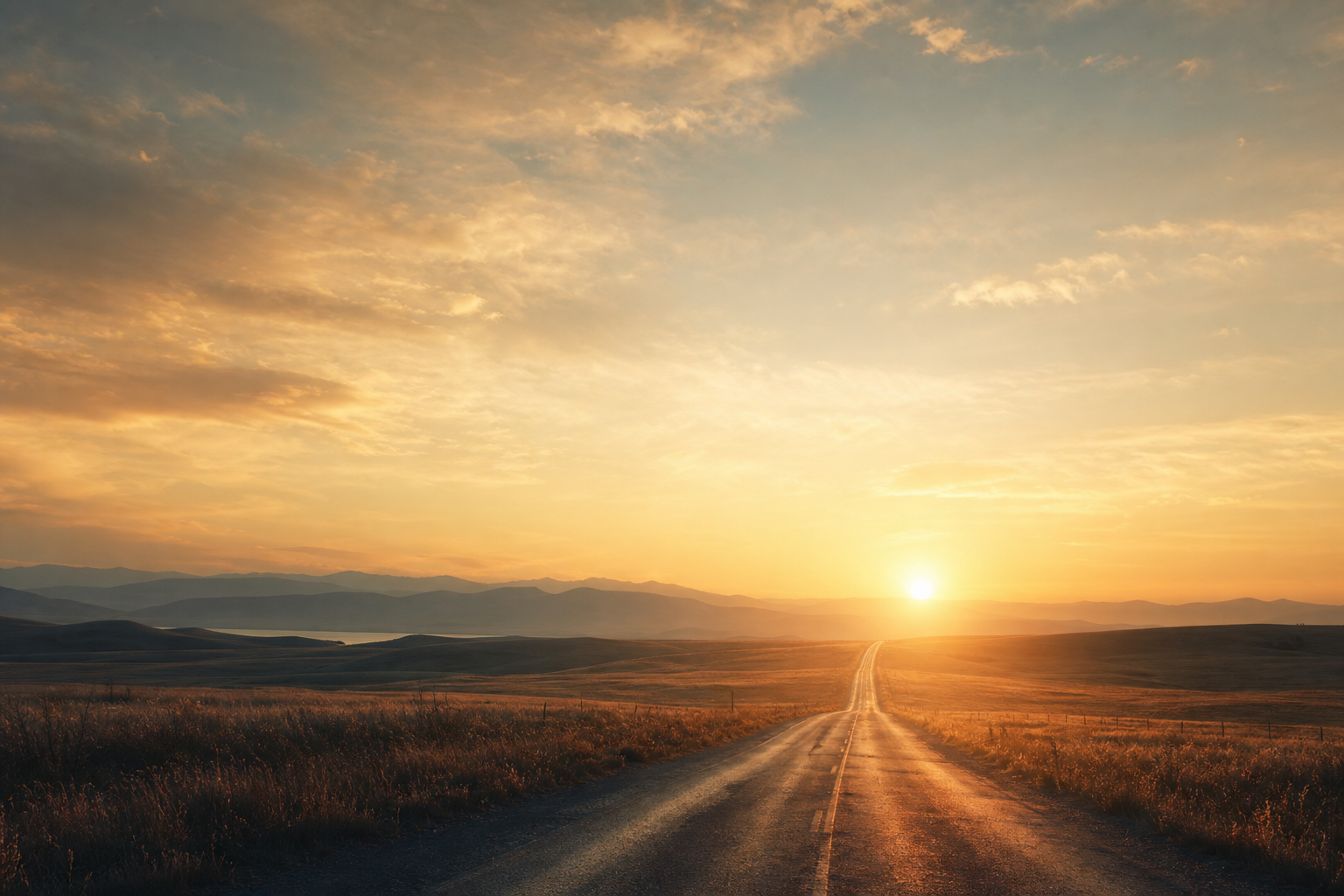 An open road toward the horizon